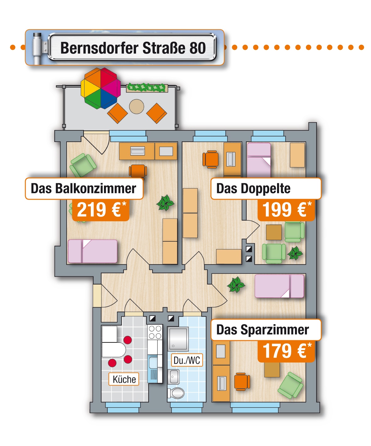 Campuszimmer - Bernsdorfer Str. 80