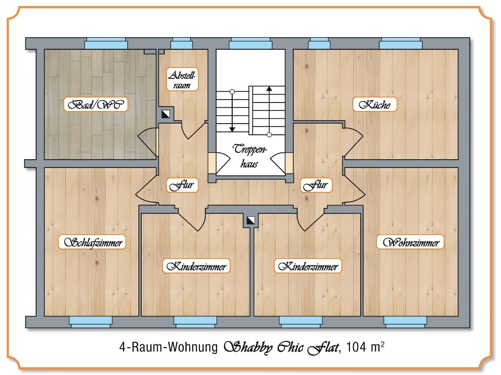 Die Shabby Chic Flat als 4-Raum-Variante